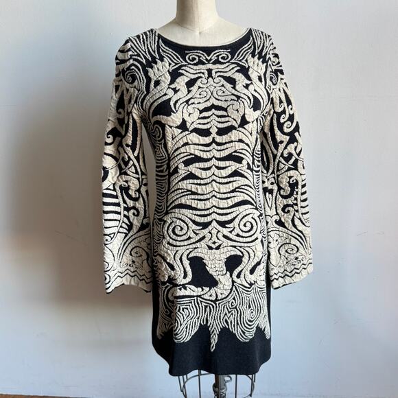 Vintage Y2K JEAN PAUL GAULTIER Iconic Wool Tattoo Dress - Picture 2 of 10